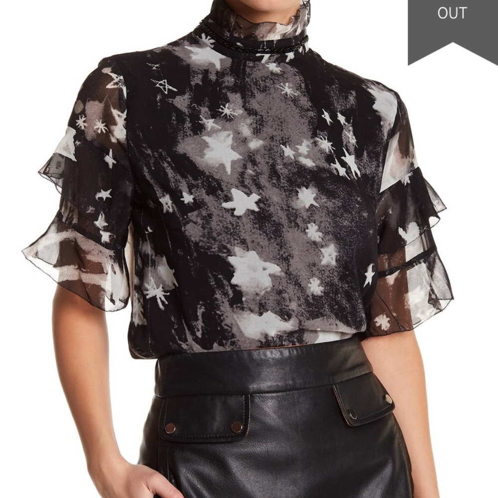 REVOLUTION MOCK NECK BLOUSE
